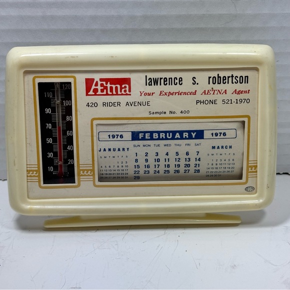 Vintage 1970s Advertisement Desktop Calendar and thermometer - Picture 5 of 8